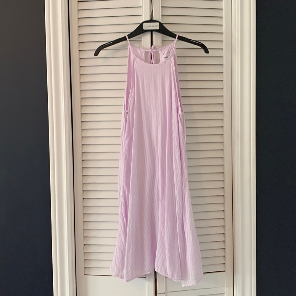 Bella Dahl lavender colour, halter neck striped mini dress, size XS
